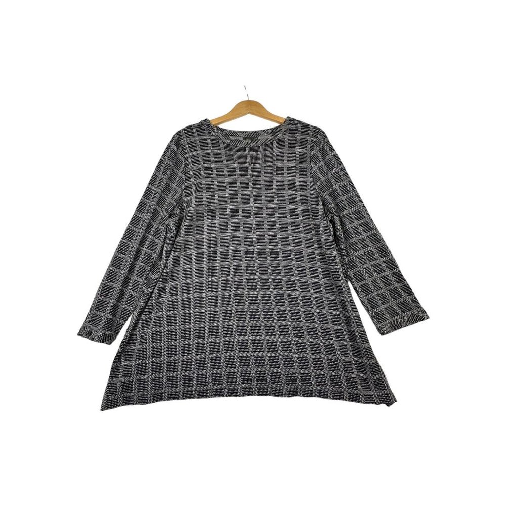 J. Jill Checkered-Gingham Color Block Long Sleeve… - image 1